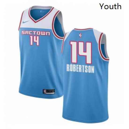 Youth Nike Sacramento Kings 14 Oscar Robertson Swingman Blue NBA Jersey 2018 19 City Edition